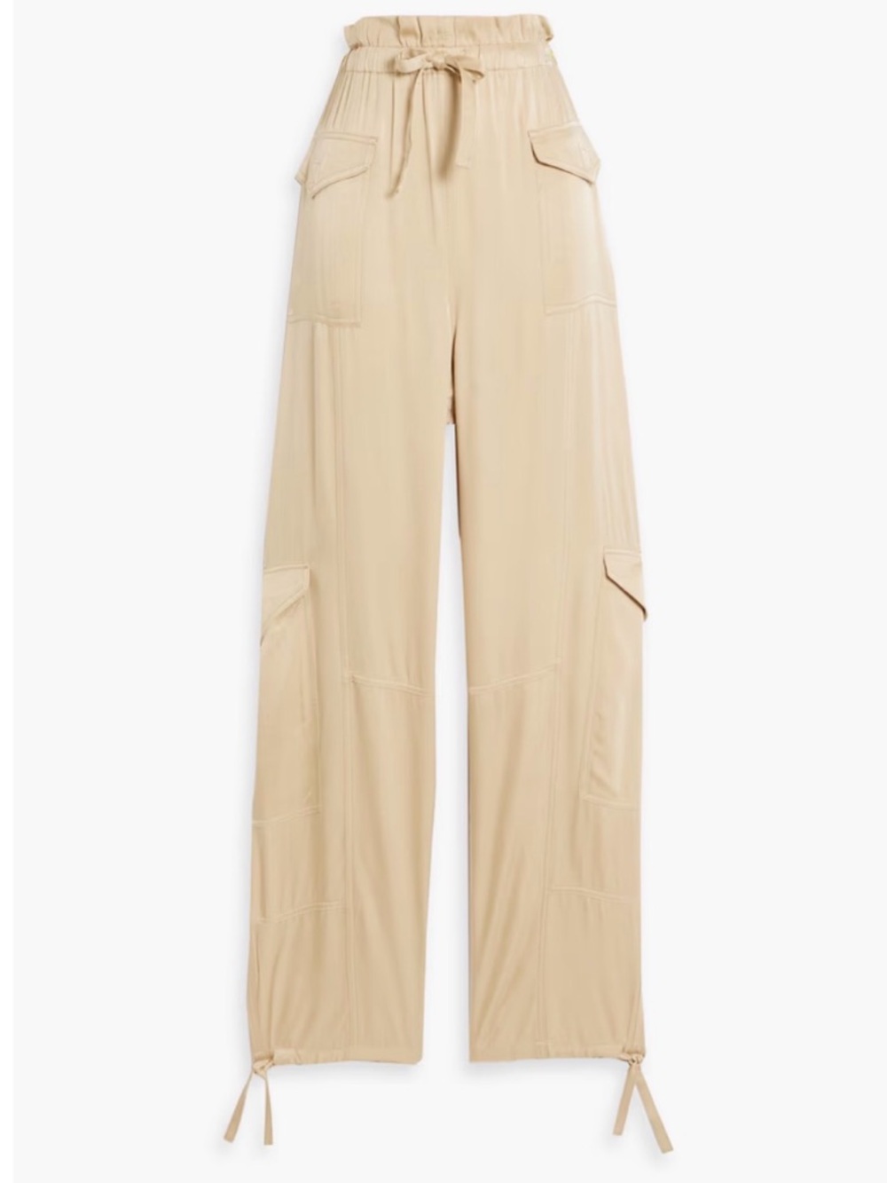 GANNI Cupro and ECOVERO M-blend satin cargo pants women’s EU size 44 US XL